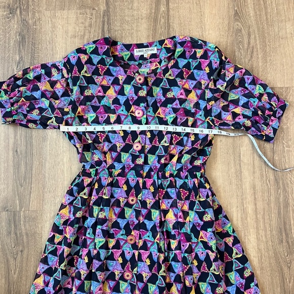 Vintage Loris Azzaro Graphic Print Dress Sz S - Picture 8 of 15